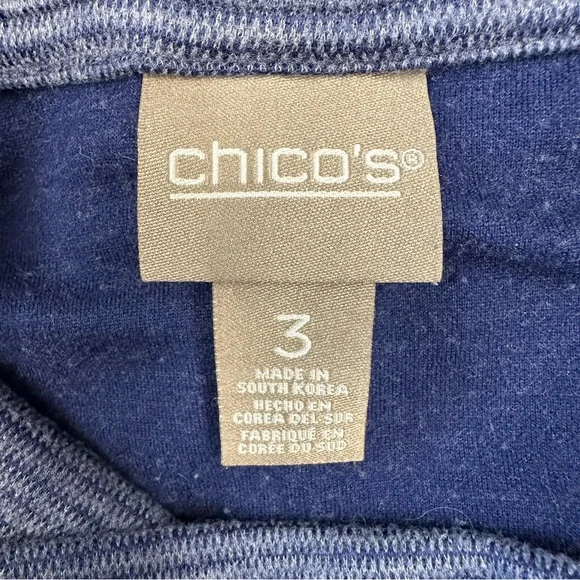 Chico’s super soft blue striped cowl neck pullover sweater Size XL - Picture 9 of 11